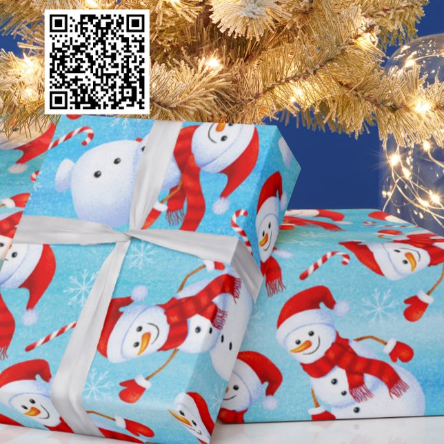 Papel De Presente Padrão de Natal do Snowman engraçado (Criador carregado)