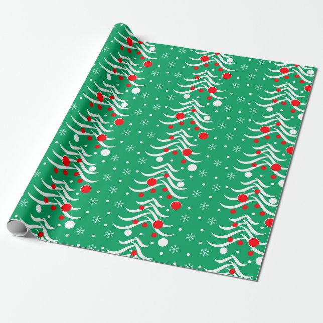 Papel De Presente Padrão de Natal e Ano Novo (Desenrolado)
