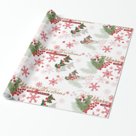 Papel De Presente Padrão de Natal elegante e simples