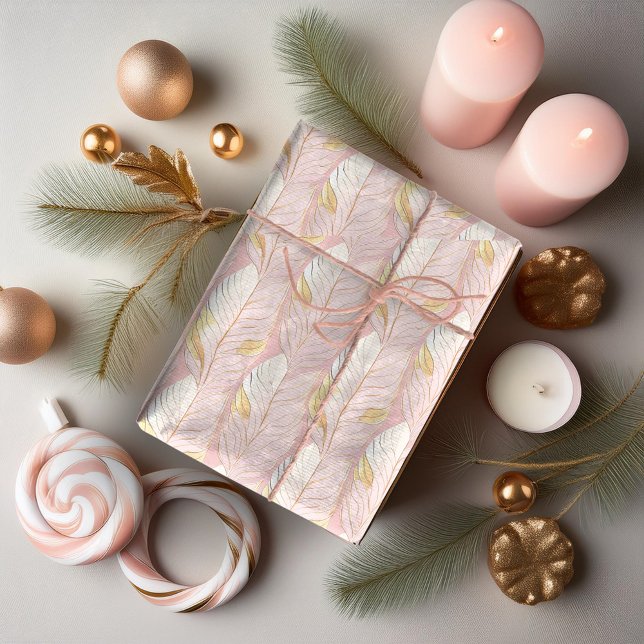 Papel De Presente Padrão de Natal em Dourado Rosa#29 ID1009 (Criador carregado)