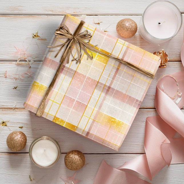 Papel De Presente Padrão de Natal em Dourado Rosa#7 ID1009 (Criador carregado)