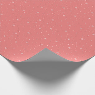 Papel De Presente Padrão de Natal em Flocos de Neve Quimicos a Rosa
