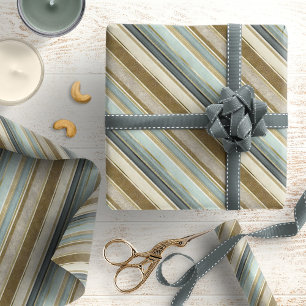 Papel De Presente Padrão de Natal em Tons Terrosos Dourados #28 ID10