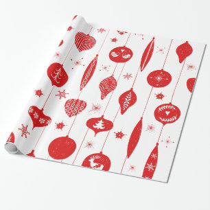 Papel De Presente Padrão de Natal escandinavo