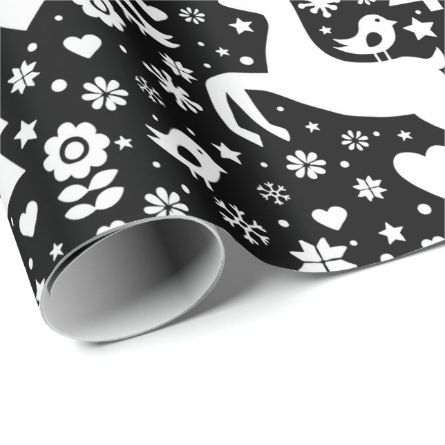 Papel De Presente Padrão de Natal escandinavo (Ponta do rolo)