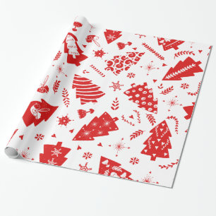 Papel De Presente Padrão de Natal escandinavo