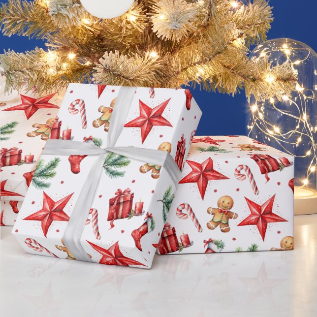 Papel De Presente Padrão de Natal Feriado (Feriados)