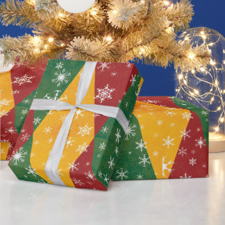 Papel De Presente Padrão de Natal Floco de Neve Diamante Férias de I