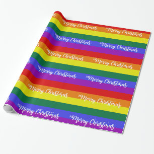 Papel De Presente Padrão de Natal Merry Orgulho gay
