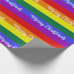 Papel De Presente Padrão de Natal Merry Orgulho gay