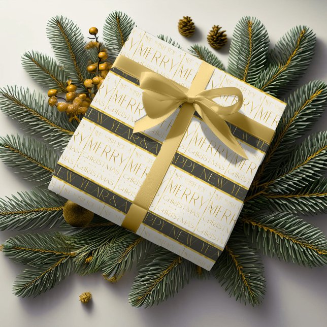 Papel De Presente Padrão de Natal Ouro Verde #35 ID1009 (Criador carregado)