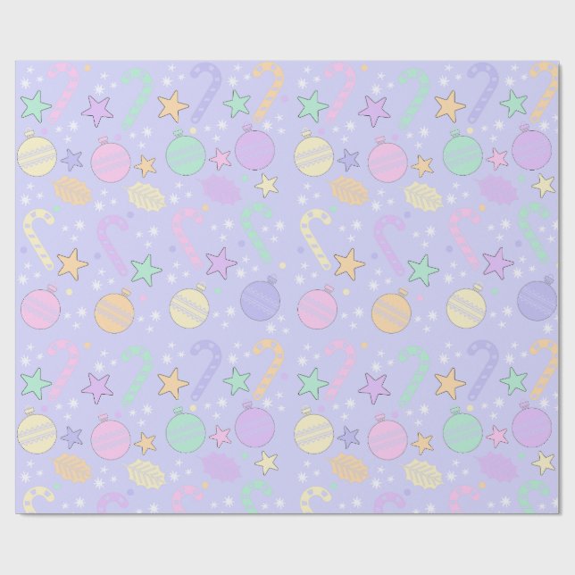 Papel De Presente Padrão de Natal Pastel (Aberto)
