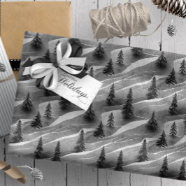 Papel De Presente Padrão de Natal Preto nº 10 ID1009