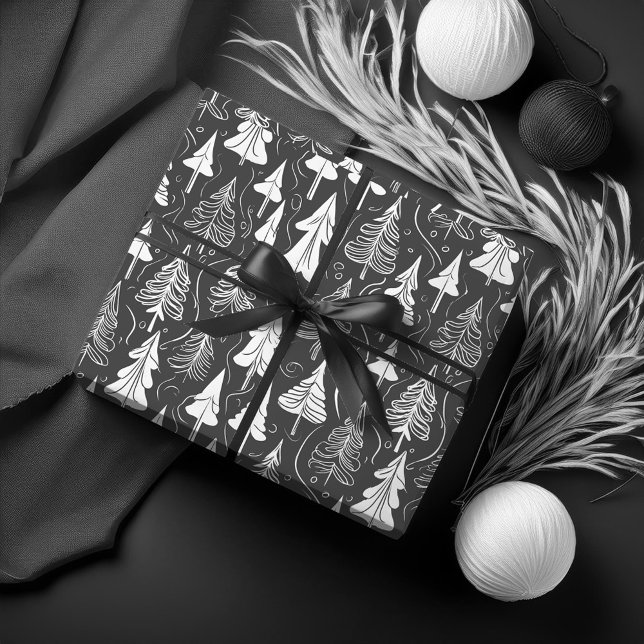 Papel De Presente Padrão de Natal Preto nº 6 ID1009 (Criador carregado)