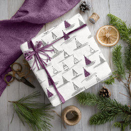 Papel De Presente Padrão de Natal Roxo nº 5 ID1009
