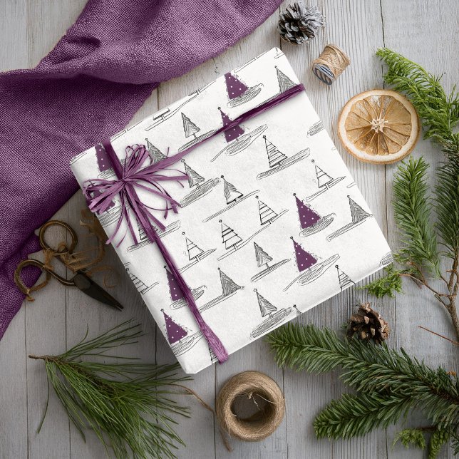 Papel De Presente Padrão de Natal Roxo nº 5 ID1009 (Criador carregado)