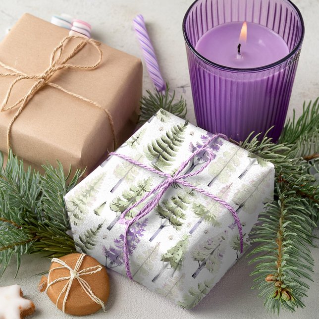 Papel De Presente Padrão de Natal Roxo Verde #26 ID1009 (Criador carregado)