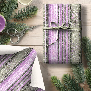 Papel De Presente Padrão de Natal Roxo Verde #28 ID1009