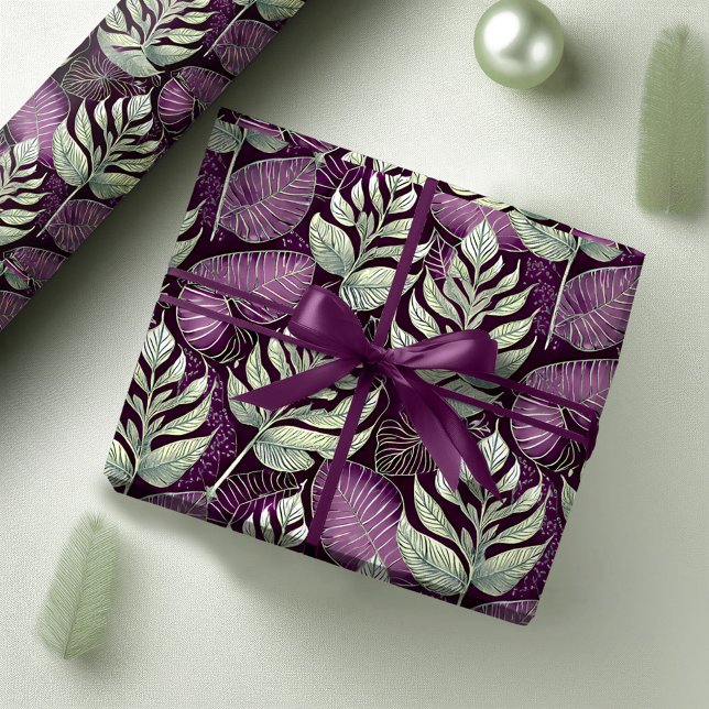 Papel De Presente Padrão de Natal Roxo Verde#29 ID1009 (Criador carregado)