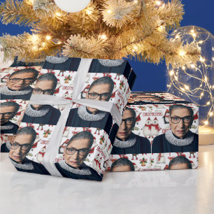Papel De Presente Padrão de Natal Ruth Bader Ginsburg