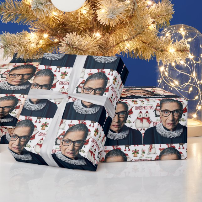 Papel De Presente Padrão de Natal Ruth Bader Ginsburg (Feriados)