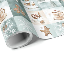 Papel De Presente Padrão de natal simples moderno Vintage de Natal