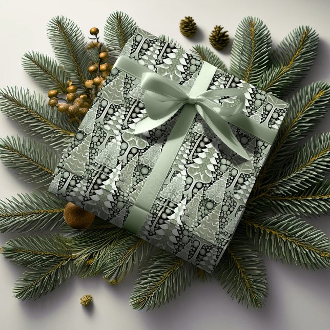 Papel De Presente Padrão de Natal Terra Verde #6 ID1009 (Criador carregado)