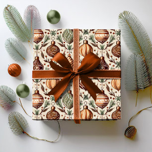 Papel De Presente Padrão de Natal Tons da Terra #12 ID1009