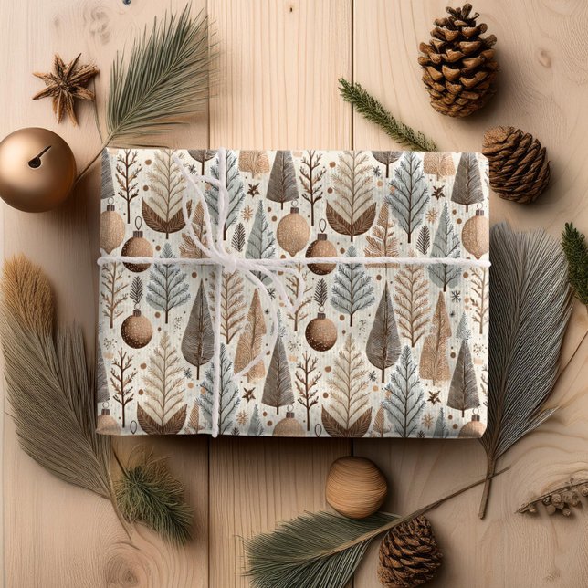 Papel De Presente Padrão de Natal Tons da Terra #25 ID1009 (Criador carregado)