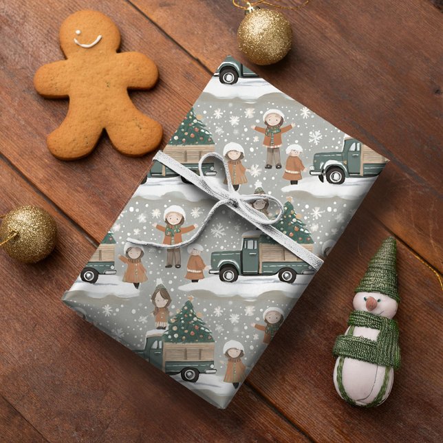 Papel De Presente Padrão de Natal Tons da Terra #2 ID1009 (Criador carregado)