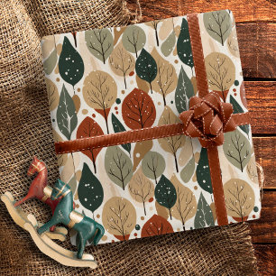 Papel De Presente Padrão de Natal Tons da Terra #5 ID1009