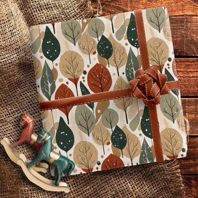 Papel De Presente Padrão de Natal Tons da Terra #5 ID1009 (Criador carregado)