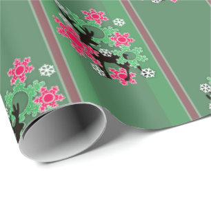 Papel De Presente Padrão de Natal Verde, Natal