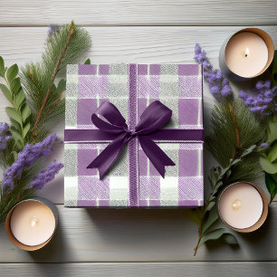 Papel De Presente Padrão de Natal Verde Roxo #7 ID1009