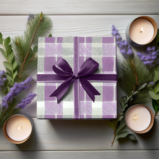 Papel De Presente Padrão de Natal Verde Roxo #7 ID1009 (Criador carregado)