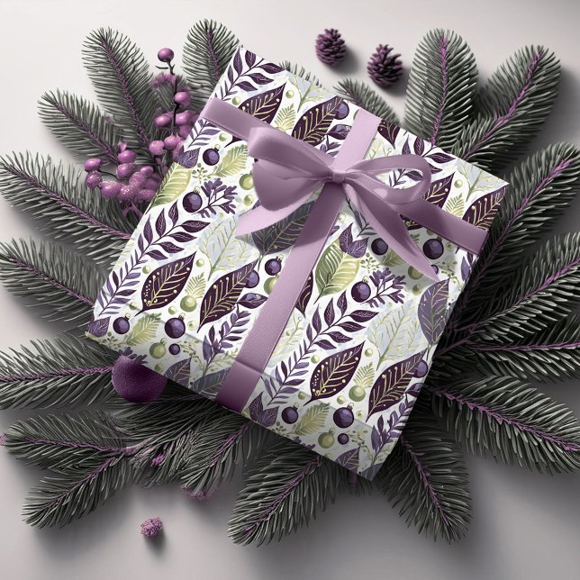 Papel De Presente Padrão de Natal Verde Roxo nº 21 ID1009 (Criador carregado)