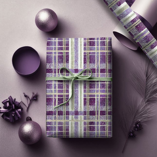 Papel De Presente Padrão de Natal Verde Roxo nº 2 ID1009 (Criador carregado)