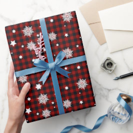 Papel De Presente Padrão de Natal Vermelho 