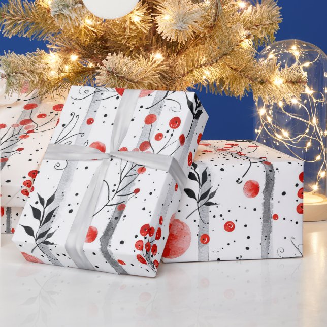 Papel De Presente Padrão de Natal Vintage Aconchegante (Feriados)
