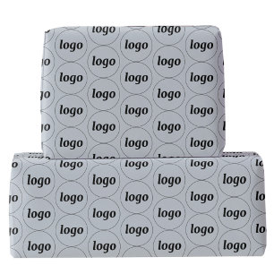 Papel De Presente Padrão de Negócios de Logo Simples Azul Pó