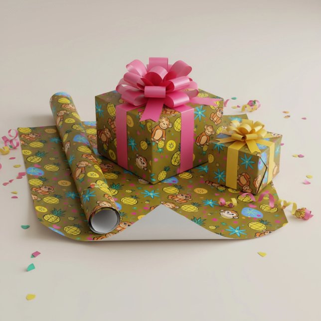 Papel De Presente Padrão de Negócios de Macaco (Criador carregado)