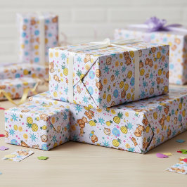 Papel De Presente Padrão de Negócios de Macaco