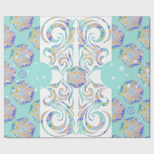 Papel De Presente Padrão de nevasca azul esmagador