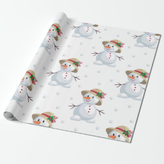 Papel De Presente Padrão de Neve Cute