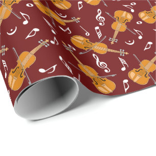 Papel De Presente Padrão de Nota de Música Violin