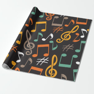 Papel De Presente padrão de nota musical