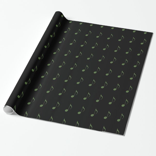 Papel De Presente Padrão de Notas Musicais (Desenrolado)