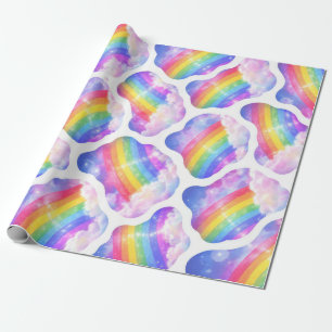 Papel De Presente Padrão de Nuvem Arco-íris no Céu