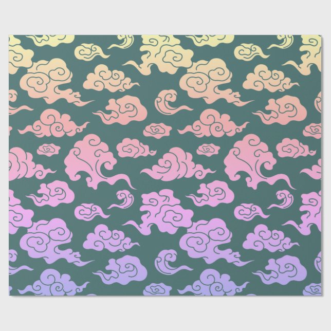 Papel De Presente PADRÃO DE NUVEM CHINÊS DE Papel (Aberto)