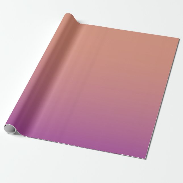 Papel De Presente Padrão de Ombre Laranja a Roxo (Desenrolado)